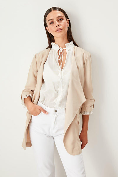 Beige Pocket Detail Jacket