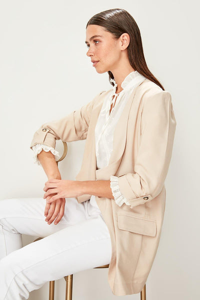 Beige Pocket Detail Jacket